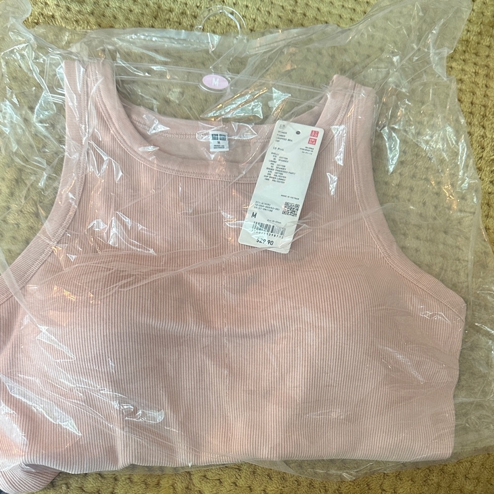 Uniqlo Light Pink Ribbed Tank Top